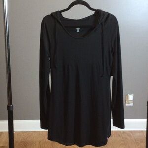 NWT M Zobha Black Hooded Long Sleeve Activity Top/Dress